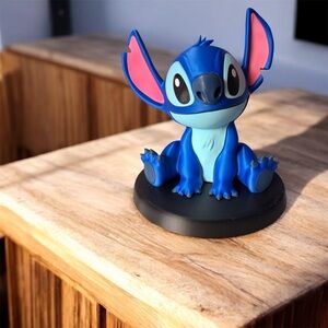 3D Printed Stitch Sitting Figure on Display Stand